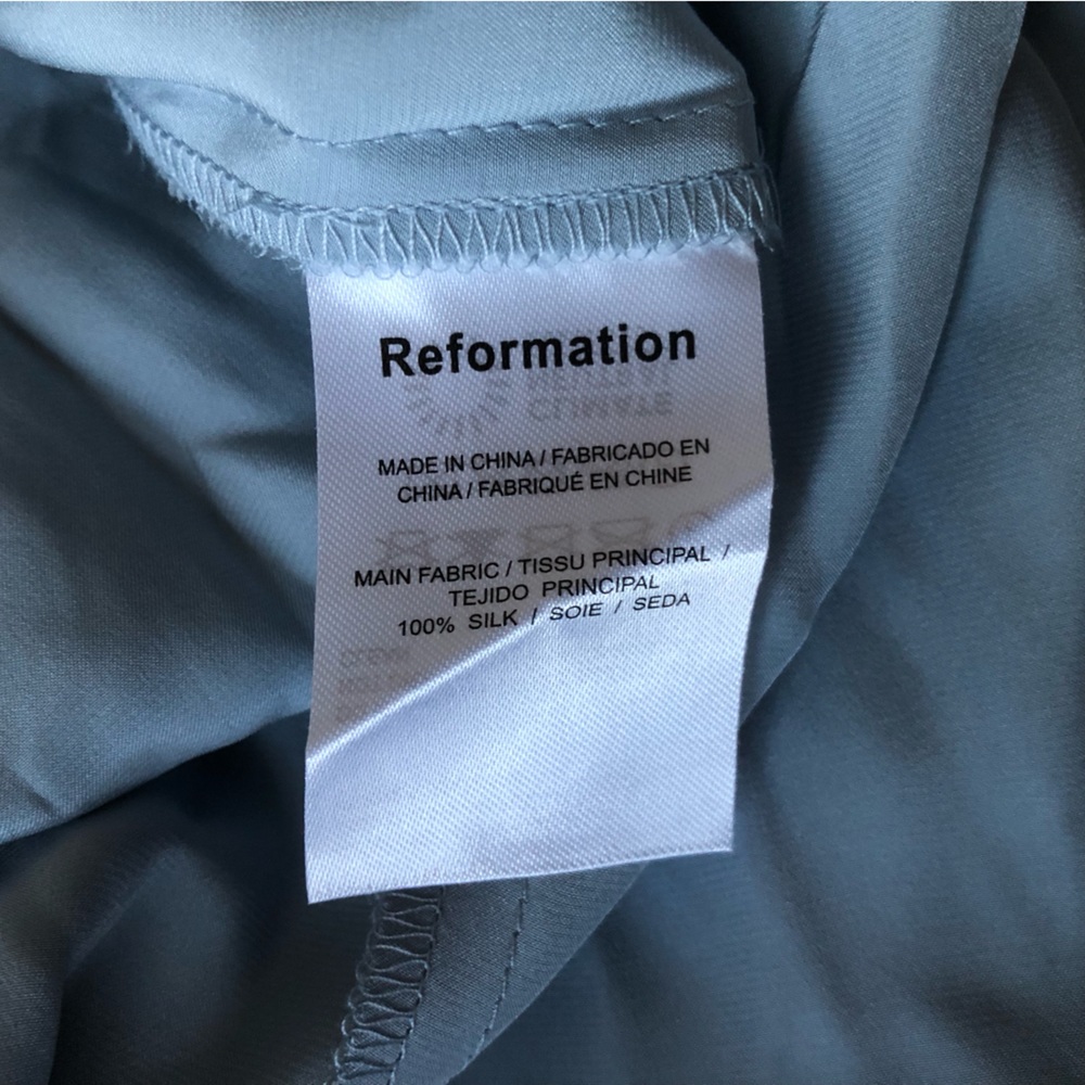 NWT Reformation Barrow Silk Dress - Mineral - Picture 6 of 7